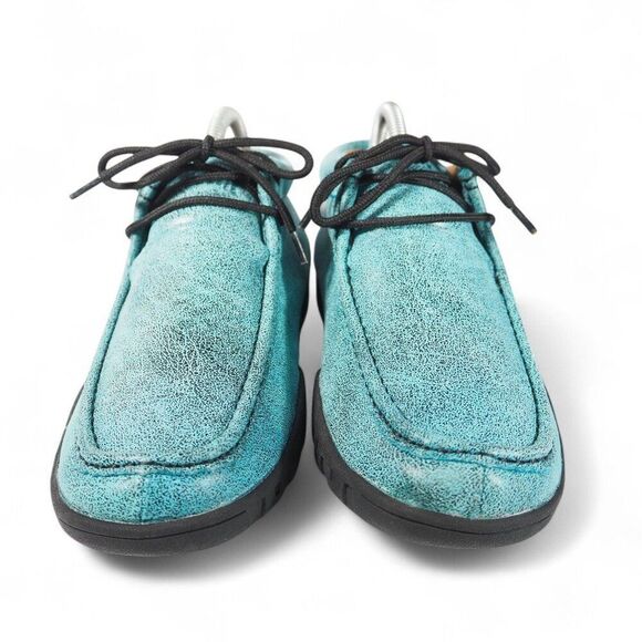 Ferrini Rouge Moc Toe Mid Leather Chukka Boots Women's 8.5B Turquoise 63722-50 - Picture 3 of 11